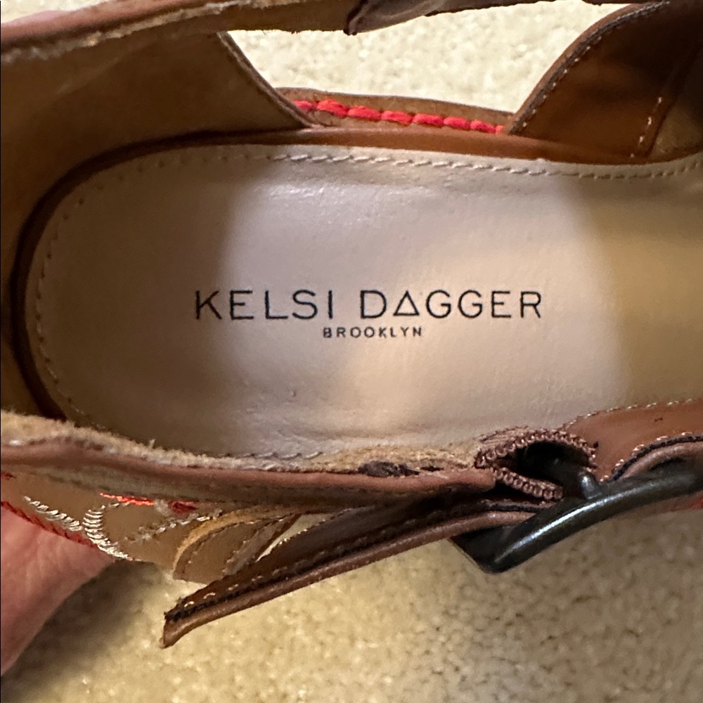Kelsie Dagger Brooklyn Kline embroidered block heel bootie size 7.5 - Picture 2 of 11
